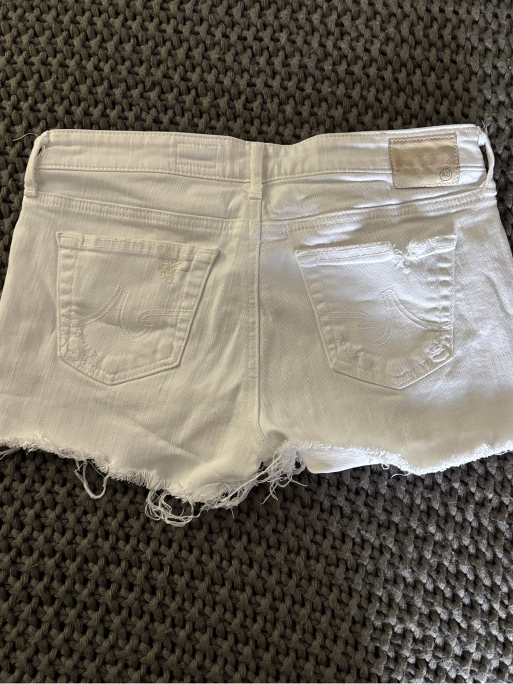 AG Adriano Goldschmied White Denim Cutoff Shorts